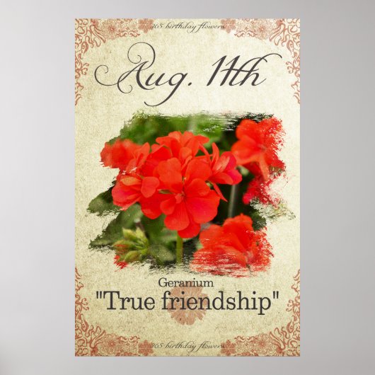 誕生日威厳がある花11日「ゼラニウム」 ポスター (正面)