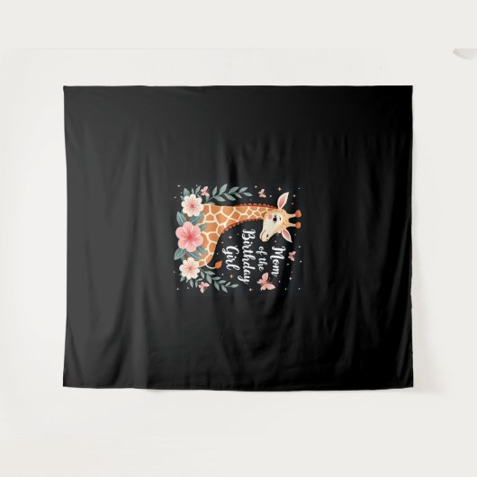 誕生日娘のキリン・ママとおそろいの家族L タペストリー (正面(横))