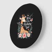 誕生日娘のキリン・ママとおそろいの家族L ラージ壁時計 (傾斜)