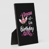 誕生日娘の祖母ユニコーンフラワー ロング S フォトプラーク (側面)