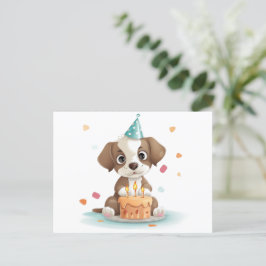 誕生日子犬 インビテーションポストカード