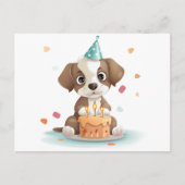誕生日子犬 インビテーションポストカード (正面)