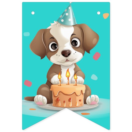 誕生日子犬 バンティングフラッグ (第2の旗)