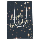 誕生日子猫とライオンパドル反射 ミディアムペーパーバッグ (裏面)