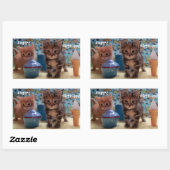 誕生日子猫シール 長方形シール (シート)