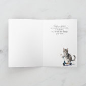 誕生日孫おもしろいかわいいキャットオンキックスクーター カード (内部)
