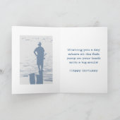 誕生日孫のために、男の子の魚釣りの切り株から。 カード (内部)