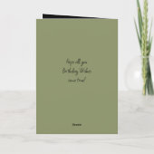 誕生日孫の写真名を追加グリーンブラック カード (裏面)