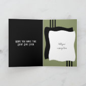 誕生日孫の写真名を追加グリーンブラック カード (内部)