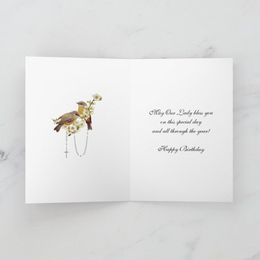 誕生日宗教的な私たちの女性ファティマヴァージンメアリー カード (内部)