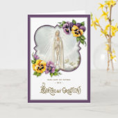 誕生日宗教的な私たちの女性ファティマヴァージンメアリー カード (黄色い花)