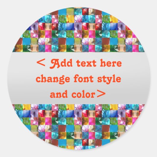 誕生日宝石ジュエールパール縁どフレーム ラウンドシール (正面)