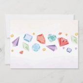 誕生日宝石パーティークリスタルボーイズレッドブルーフォト 招待状 (裏面)