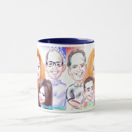 誕生日家族はマグ2015年をカリチュア風に描きます マグカップ (中央)