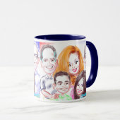 誕生日家族はマグ2015年をカリチュア風に描きます マグカップ (正面右)