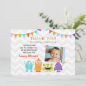 誕生日小さいモンスターのサンキューカード サンキューカード (スタンド正面)