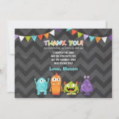 誕生日小さいモンスターのサンキューカード サンキューカード (正面)
