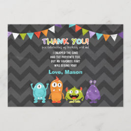 誕生日小さいモンスターのサンキューカード サンキューカード