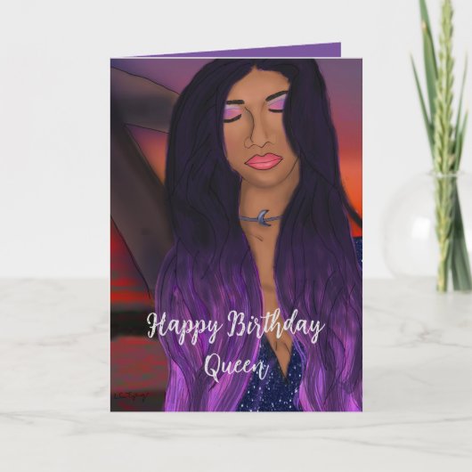 誕生日小型、4インチx 5.6インチ折り畳みグリーティングカード カード (正面)