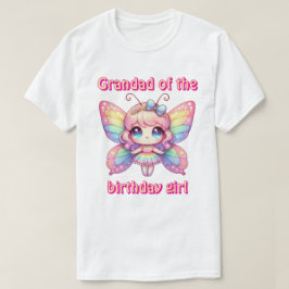誕生日少女のおじいちゃんの虹の妖精の蝶 Tシャツ