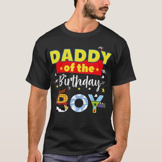 誕生日少年のおもちゃ家族Stoのパパ Tシャツ (正面)