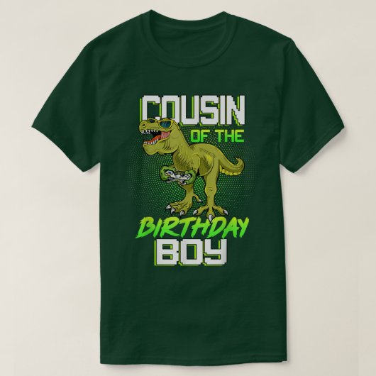 誕生日少年の従兄弟ビデオゲームパーティーの誕生 Tシャツ (デザイン正面)