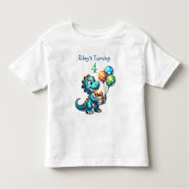 誕生日少年の恐竜の名前と年齢 トドラーTシャツ