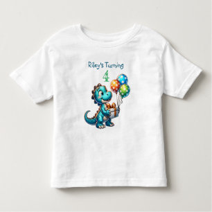 誕生日少年の恐竜の名前と年齢 トドラーTシャツ