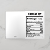 誕生日少年の栄養事実 箔グリーティングカード (外側レイダウン)