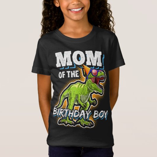 誕生日少年の母マッチングファミリー恐竜B Tシャツ (正面)