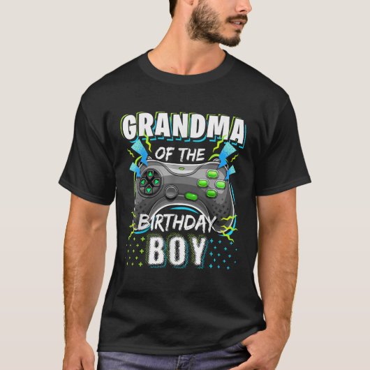 誕生日少年の祖母マッチングビデオゲームBi Tシャツ (正面)