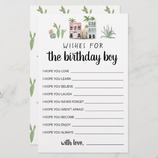 誕生日少年への願い (正面/裏面)
