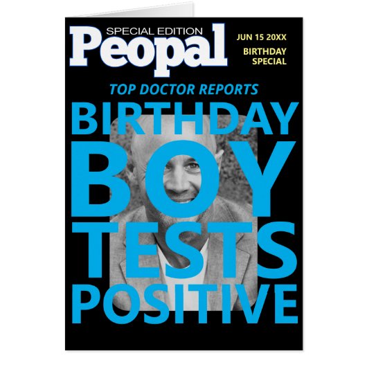 誕生日少年テスト前向き、男性おもしろい誕生日 (正面)