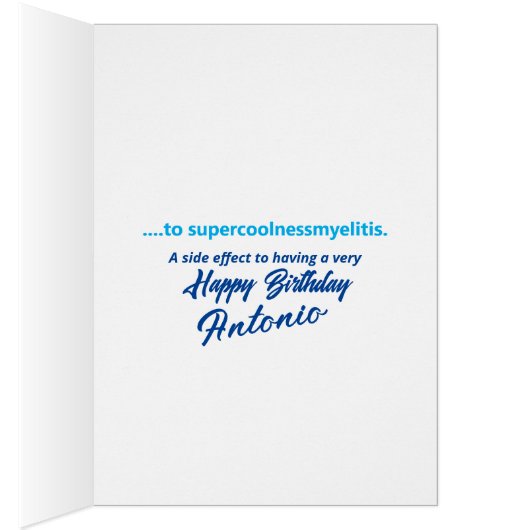 誕生日少年テスト前向き、男性おもしろい誕生日 (内側 (右))