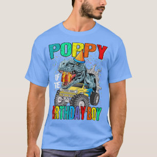 誕生日少年モンスタートラック恐竜のポピー Tシャツ