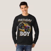 誕生日少年モンスタートラック誕生日パーティーギフト Tシャツ (正面フル)