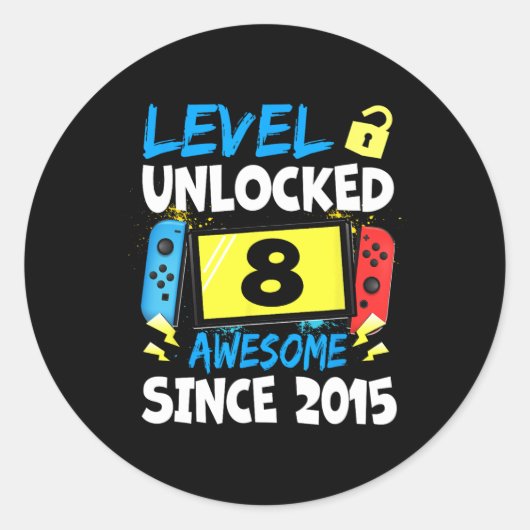 誕生日少年レベル8ロック解除素晴らし2015ビデオG ラウンドシール (正面)