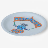 誕生日少年ロボット ペーパープレート (アングル)