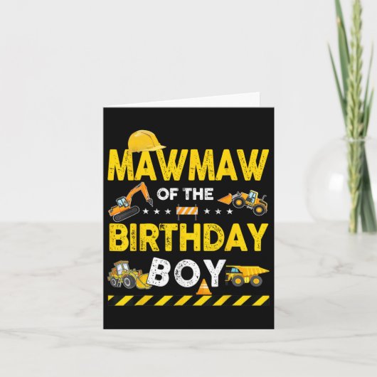 誕生日少年建築労働者のBirのMawmaw カード (正面)