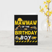 誕生日少年建築労働者のBirのMawmaw カード (黄色い花)