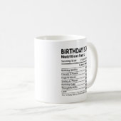誕生日少年栄養ラベル コーヒーマグカップ (正面右)