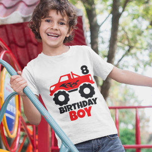 誕生日少年赤モンスタートラック年齢 Tシャツ