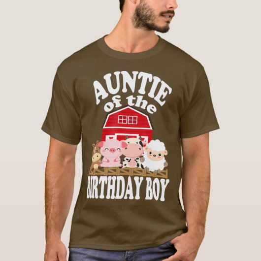 誕生日少年農業動物の叔母B日 Tシャツ (正面)