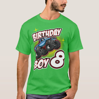 誕生日少年8モンスタートラックジャンピング8位 Tシャツ