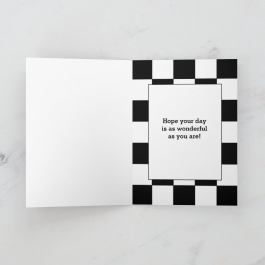 誕生日市松模様に国旗と旧車 カード (内部)