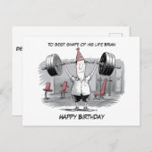 誕生日帽をかぶった痩せた男の誕生日 ポストカード (正面/裏面)