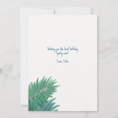 誕生日帽子とパーティー付き猫 カード (裏面)