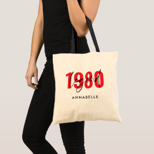 誕生日年の凡例モダンミニマルタイポグラフィ トートバッグ