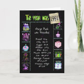 誕生日年の1991年のおもしろいの細事の事実 カード (正面)