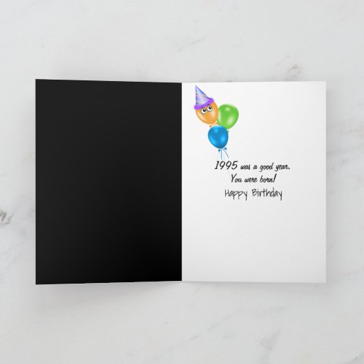誕生日年の1995年のおもしろいの細事の事実 カード (内部)